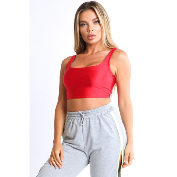 Boutique Tops - Women's Casual Sleeveless Square Neck Tank Top Gym Fitness Running Walking Work